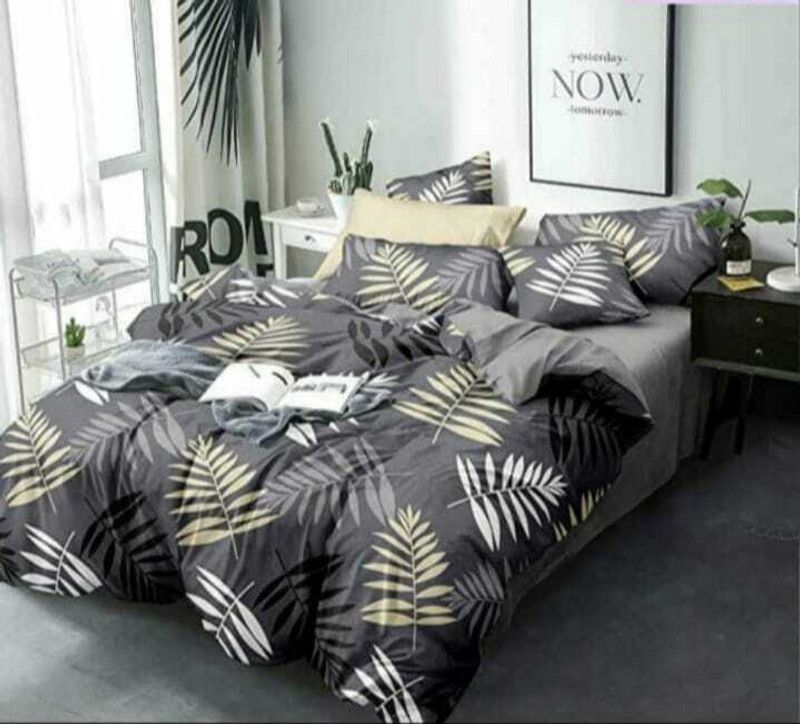 YOURUG 500 TC Cotton Double Self Design Flat Bedsheet  (Pack of 1, Multicolor)