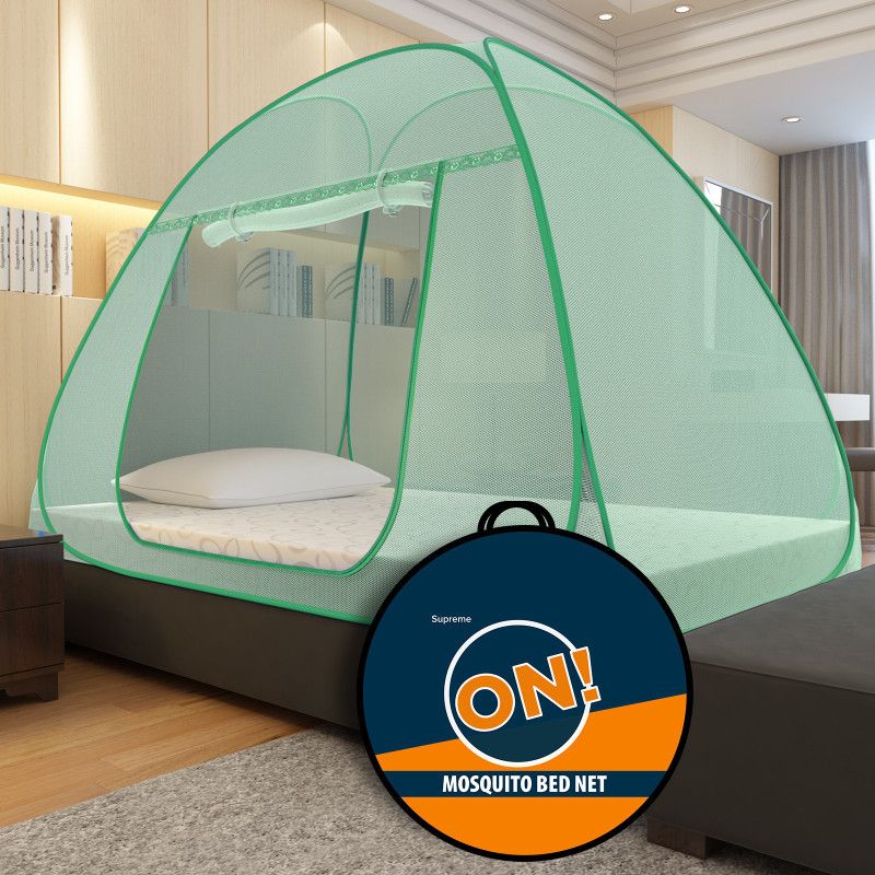 Supreme On Polyester Adults Washable Green Machardani for Single Bed (6.5 Feet x 4 Feet), Single Bed Premium Green Mosquito Net  (Green, Tent)