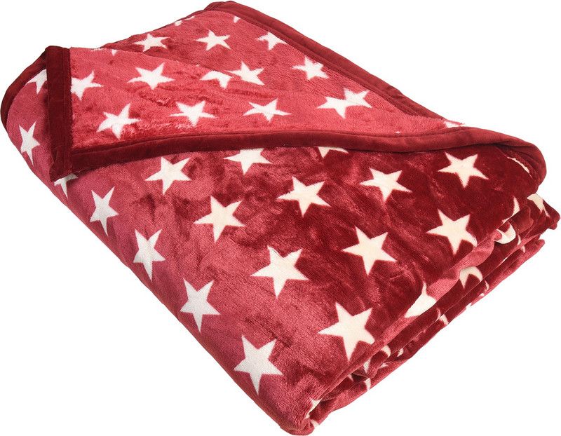 AJANTA HANDLOOM HOUSE Printed Double AC Blanket for AC Room  (Woollen Blend, Maroon)