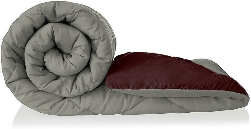 KUBER INDUSTRIES Solid Double Comforter for Heavy Winter  (Cotton, Grey & Brown)