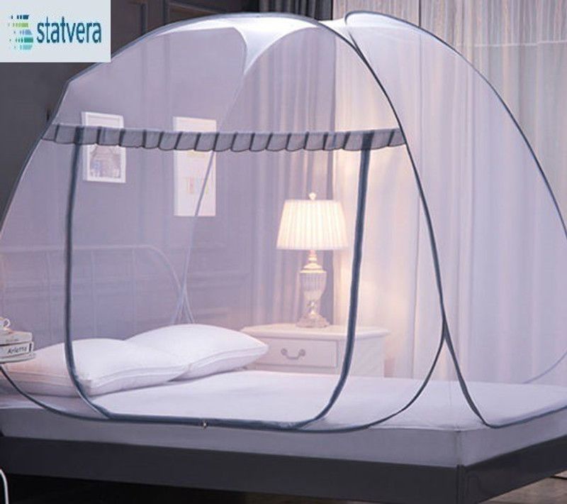 statvera Polyester Adults Washable mosquito net foldable double bed 2022 Mosquito Net  (Blue, Tent)