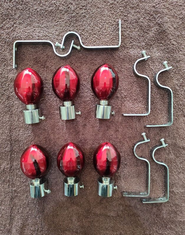 Star Weaves Red Curtain Hooks, Tassels, Tieback Hook, Curtain Knobs Metal  (Pack of 12)