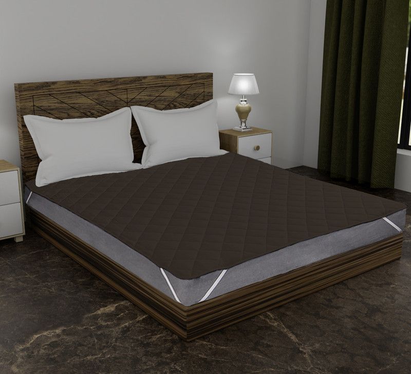 AJISH Elastic Strap Queen Size Waterproof Mattress Cover  (Brown)