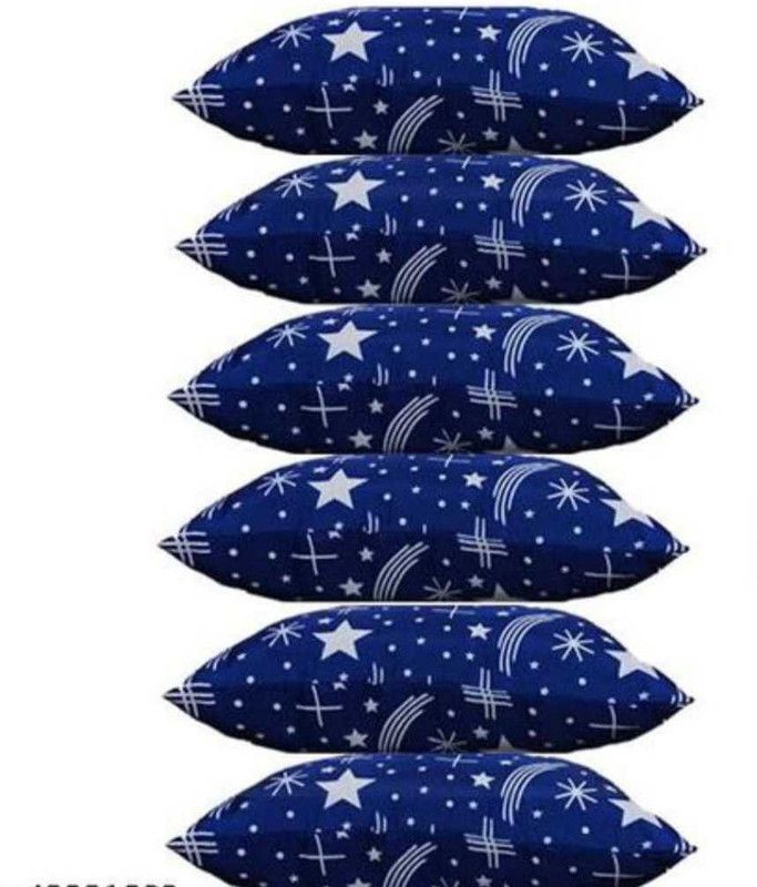 Pinank Microfibre Abstract Sleeping Pillow Pack of 6  (Blue)