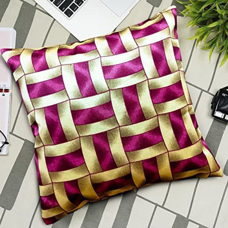 KANUSHI Geometric Cushions Cover  (60 cm*60 cm, Purple)