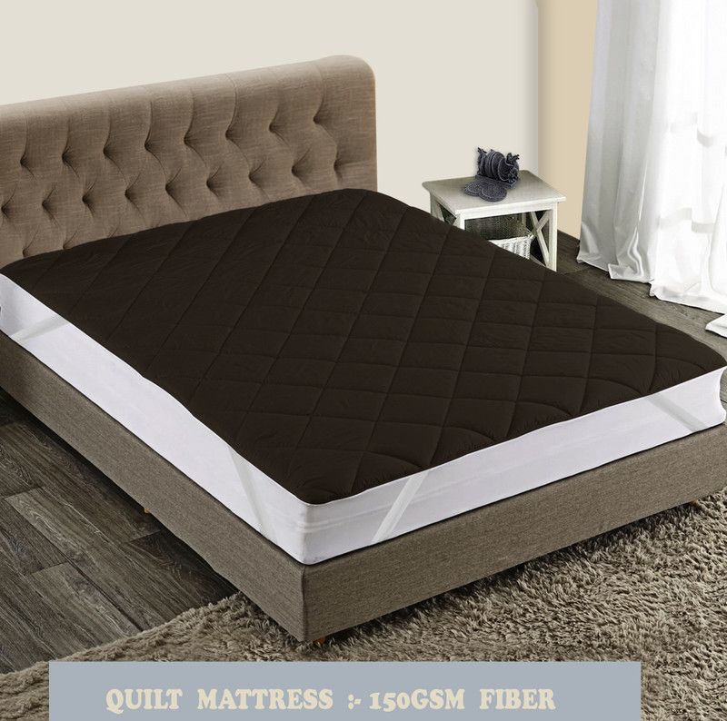 EVERDECOR Elastic Strap Single Size Waterproof Mattress Cover  (Brown)