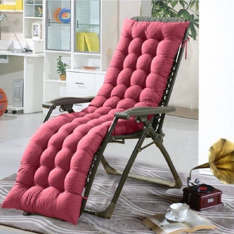 Luxury Microfibre Solid Chair Pad Pack of 1  (Maroon)