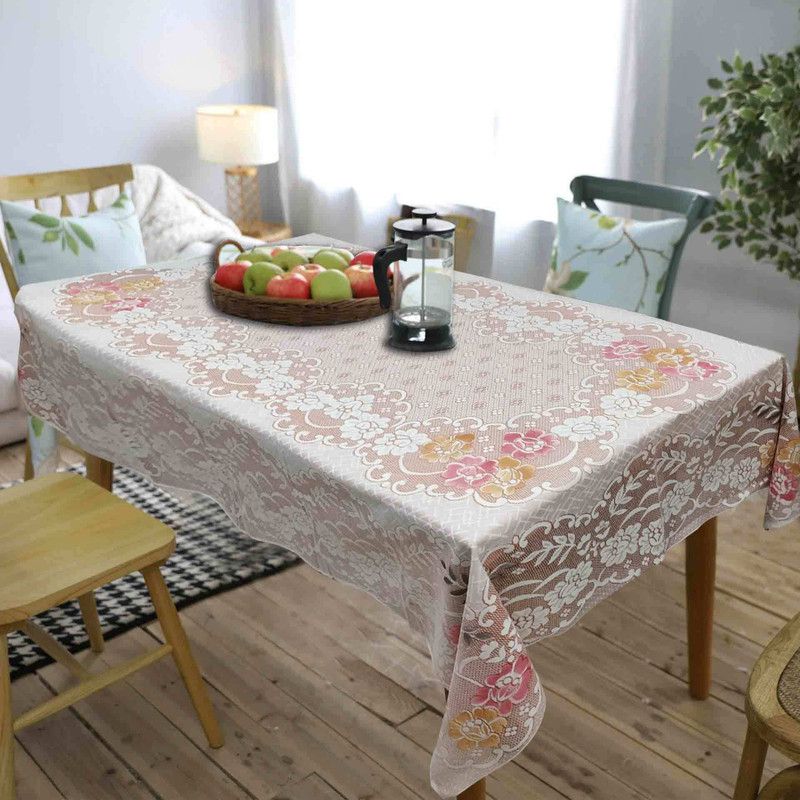 Oriental Weavers Self Design 6 Seater Table Cover  (Light Brown, Cotton)