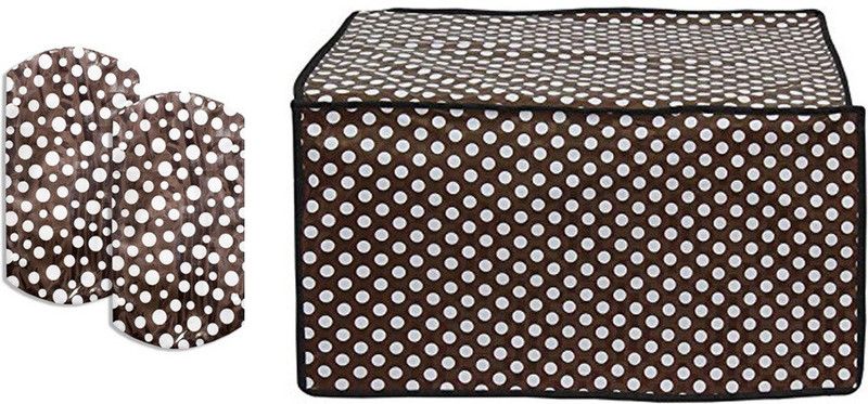 Stylista Microwave Oven Cover  (Width: 53 cm, White, Black)