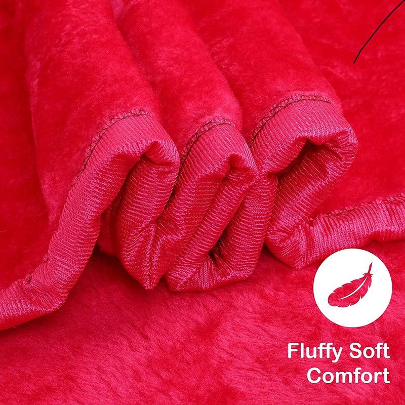 COZYFEEL Polka, Abstract Double Mink Blanket for Mild Winter  (Woollen Blend, Red)