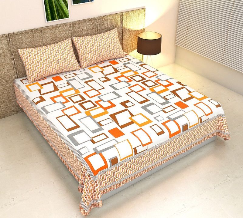 kashyap creation 280 TC Cotton King Printed Flat Bedsheet  (Pack of 1, Multicolor)