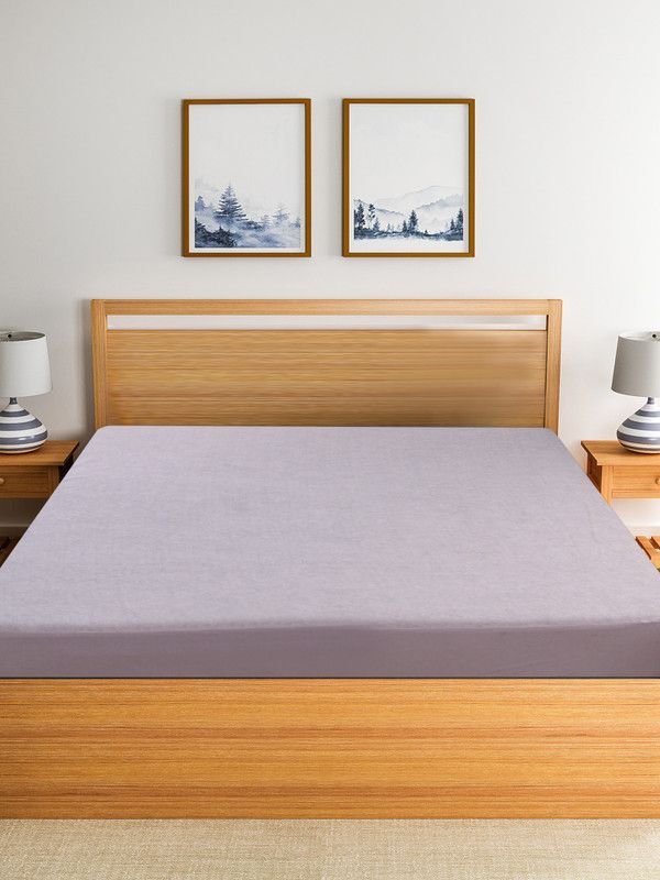VYBBA Fitted Double Size Waterproof Mattress Cover  (Grey)