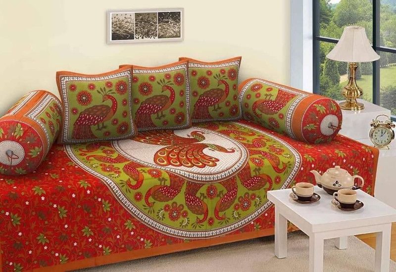 satalhome Cotton Animal Diwan Set  (Multicolor)