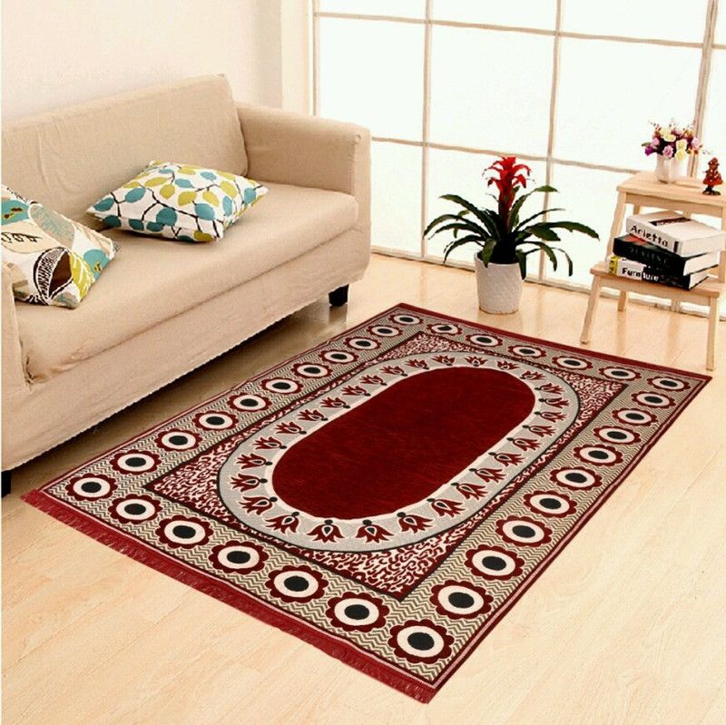 New Style Mills Maroon Cotton Carpet  (121 cm, X 183 cm, Rectangle)