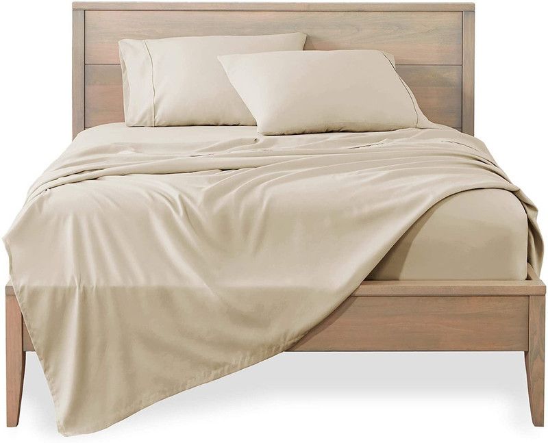 HOMESHEETS 500 TC Cotton Double Solid Flat Bedsheet  (Pack of 3, Ivory)