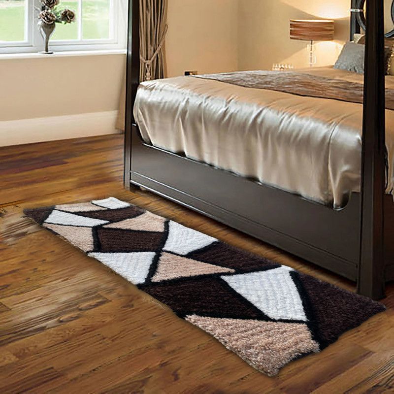 ROYAL TREND Polyester Floor Mat  (geometric brown, Free)