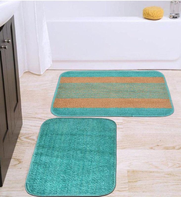 Microfiber Bathroom Mat  (Aqua, Medium)