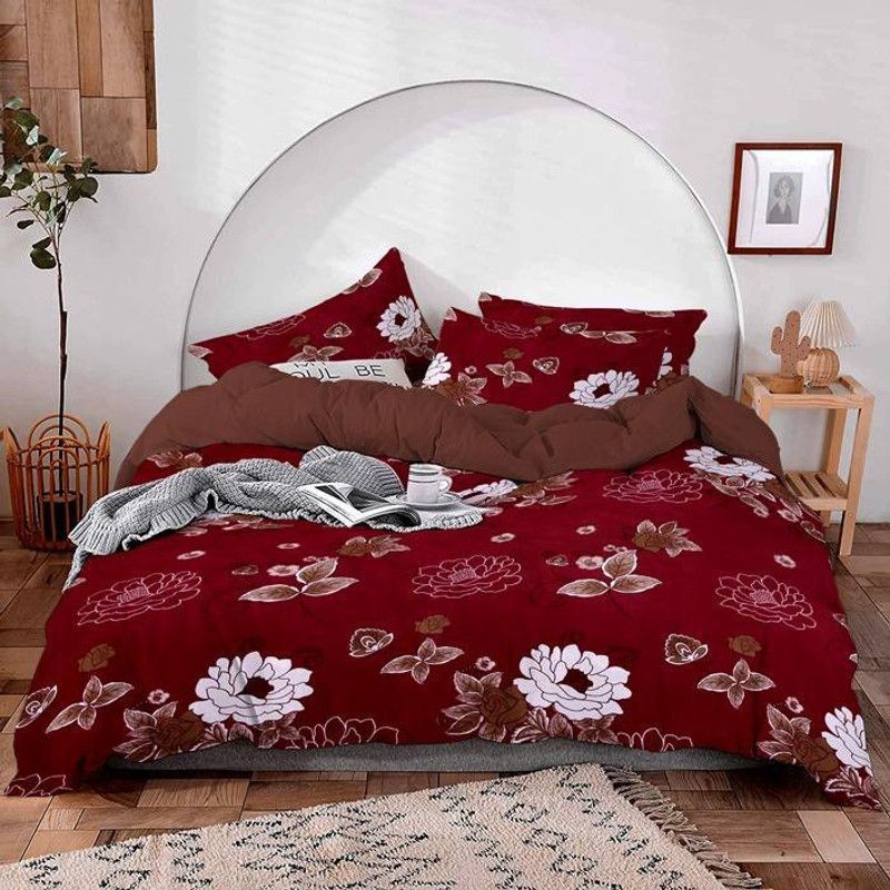 PVR 160 TC Cotton Double Floral Flat Bedsheet  (Pack of 1, Multicolor)