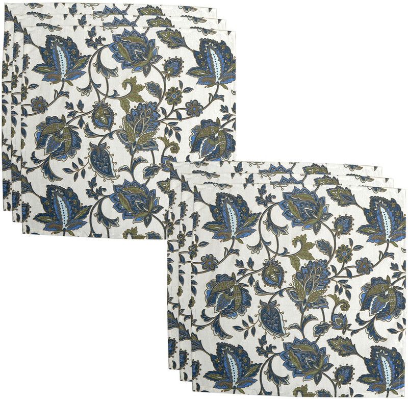 Table Napkin Cotton(18 * 18 INCHES), Perfect for Gifting and upgrading Your Home décor Green, Blue Napkins  (6 Sheets)