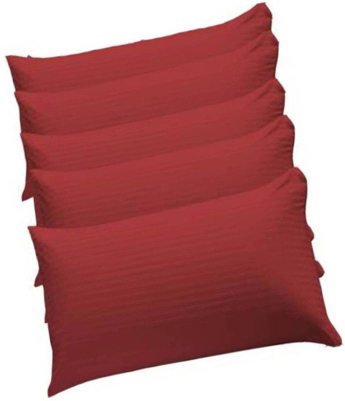 Changers Polyester Fibre Stripes Sleeping Pillow Pack of 5  (Red)