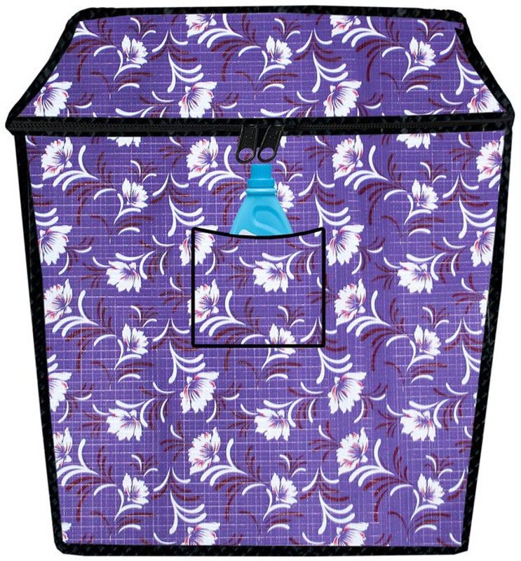 JM Homefurnishings Semi-Automatic Washing Machine Cover  (Width: 89 cm, Indigo, Blue Violet)