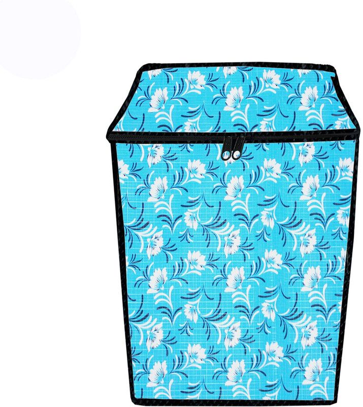 JM Homefurnishings Top Loading Washing Machine Cover  (Width: 56 cm, Light Blue, White)