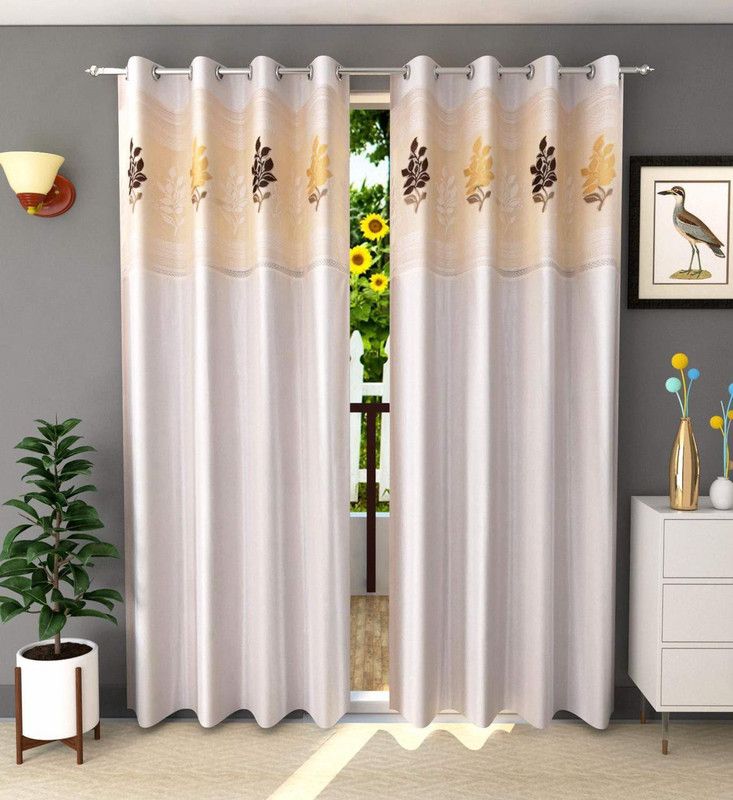 213 cm (7ft) Door Curtain  (CREAM, Pack of 2)