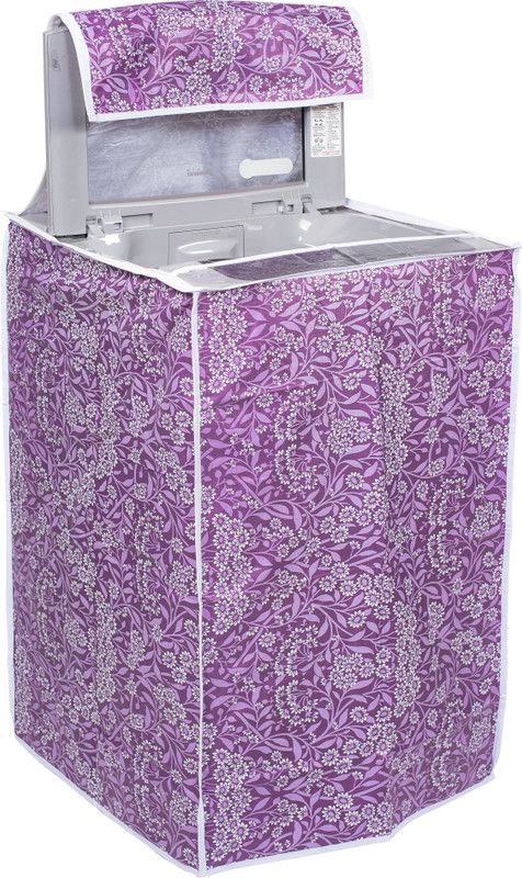 Classic Top Loading Washing Machine Cover  (Width: 60 cm, Purple Flower)