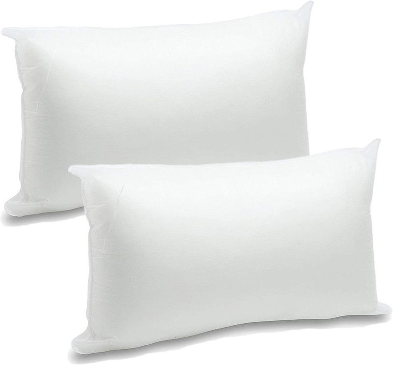 Livasto Luxury white soft pillow Microfibre Solid Sleeping Pillow Pack of 2  (White)