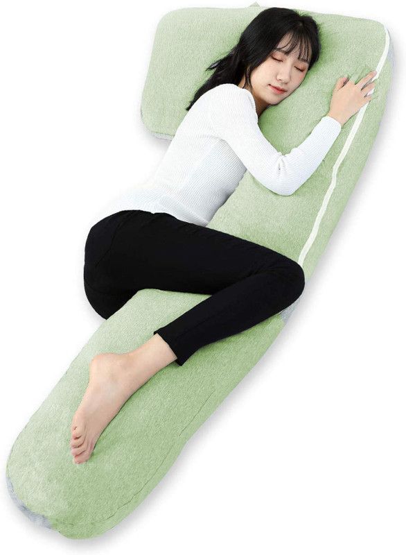 Jaipurlinen Microfibre Solid Body Pillow Pack of 1  (Mint Green)