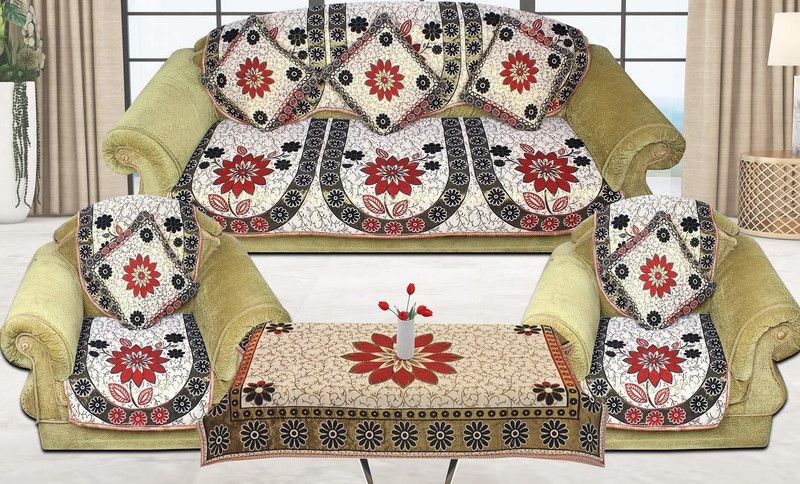 DECOR VATIKA Polycotton Floral Sofa Cover  (MULTI Pack of 12)