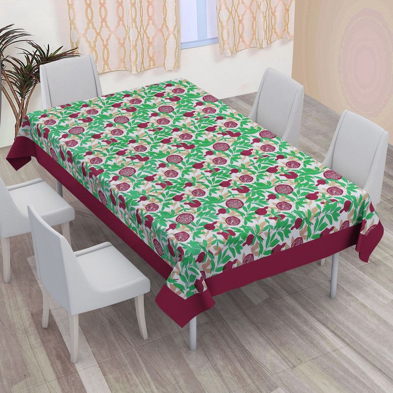 Flipkart SmartBuy Abstract 8 Seater Table Cover  (Green, Cotton)