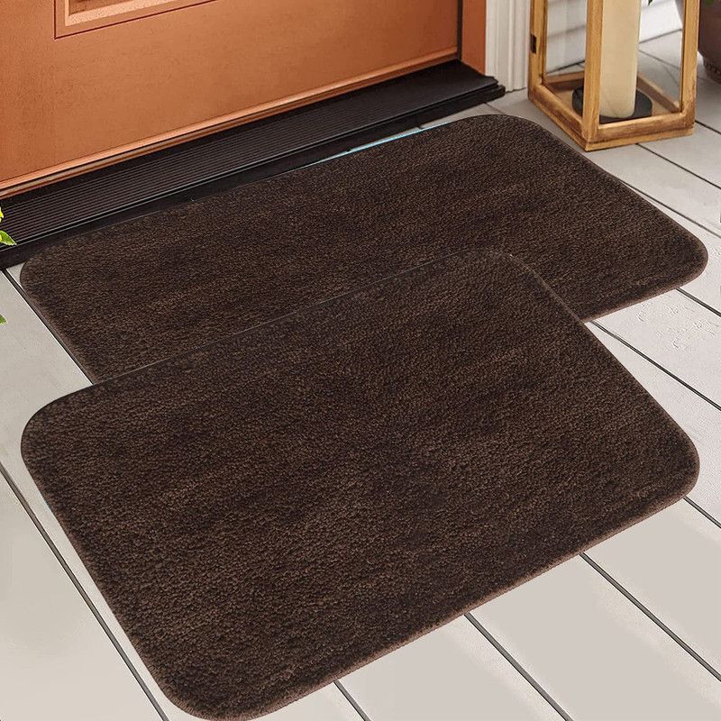 AK Decor Microfiber Bathroom Mat  (Brown, Medium, Pack of 2)