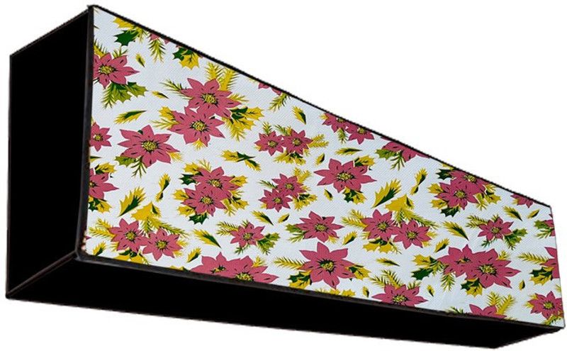 SAVEIT Air Conditioner Cover  (Width: 31 cm, Off White, Pink)