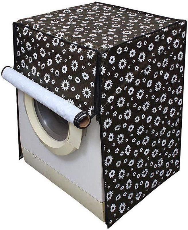 KingMatters Front Loading Washing Machine Cover  (Width: 157 cm, Black, White)