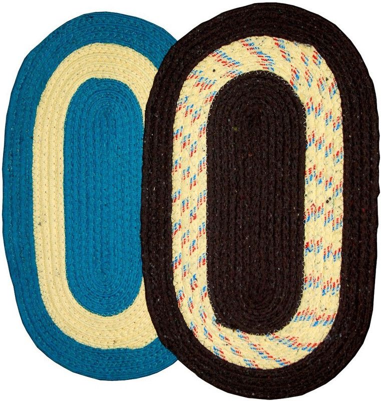 DEEROSITA Cotton Door Mat  (Multicolor, Free, Pack of 2)