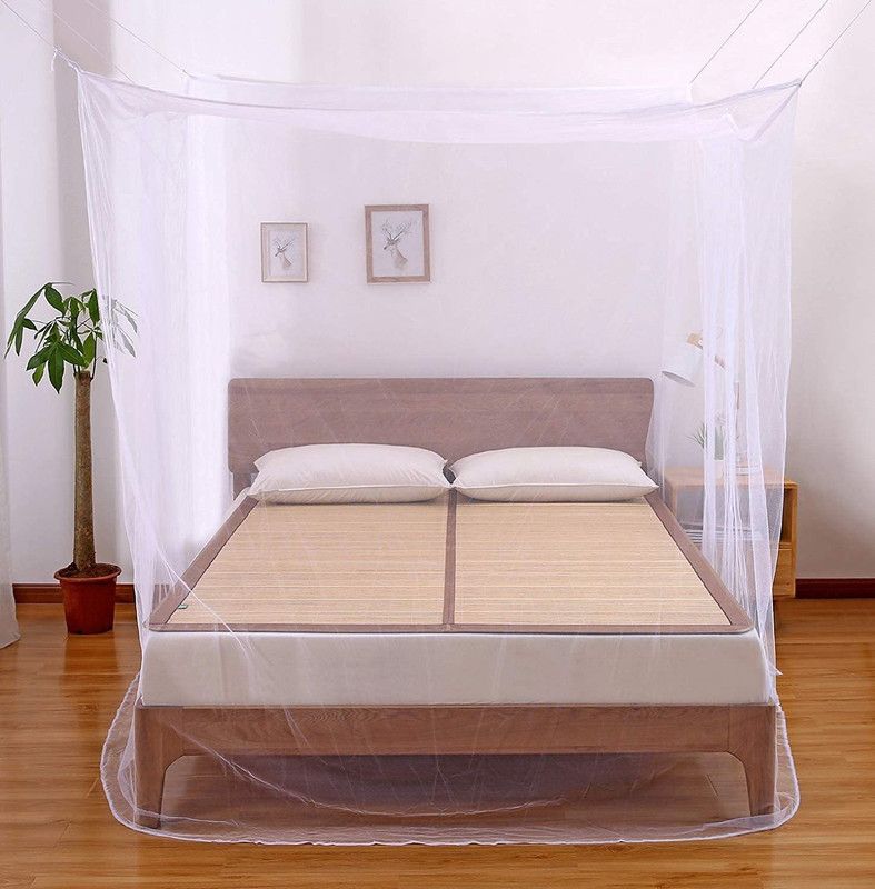 Ridsio HDPE - High Density Poly Ethylene Adults Washable Mosquito net for single bed 3x6.5 ft. White machardani Mosquito Net  (White, Ceiling Hung)
