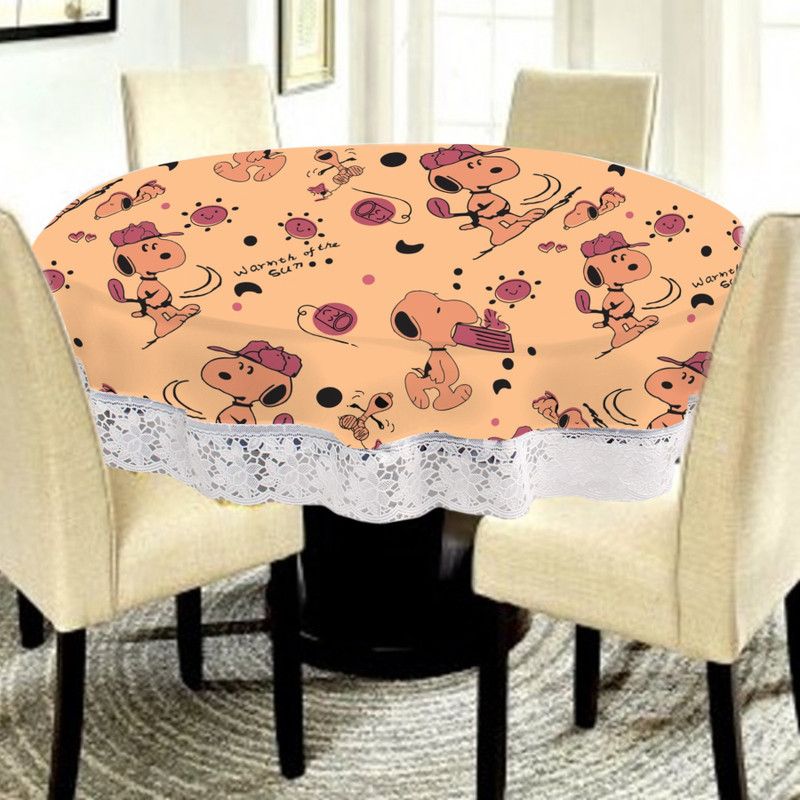 Animal 4 Seater Table Cover  (Orange, Plastic)