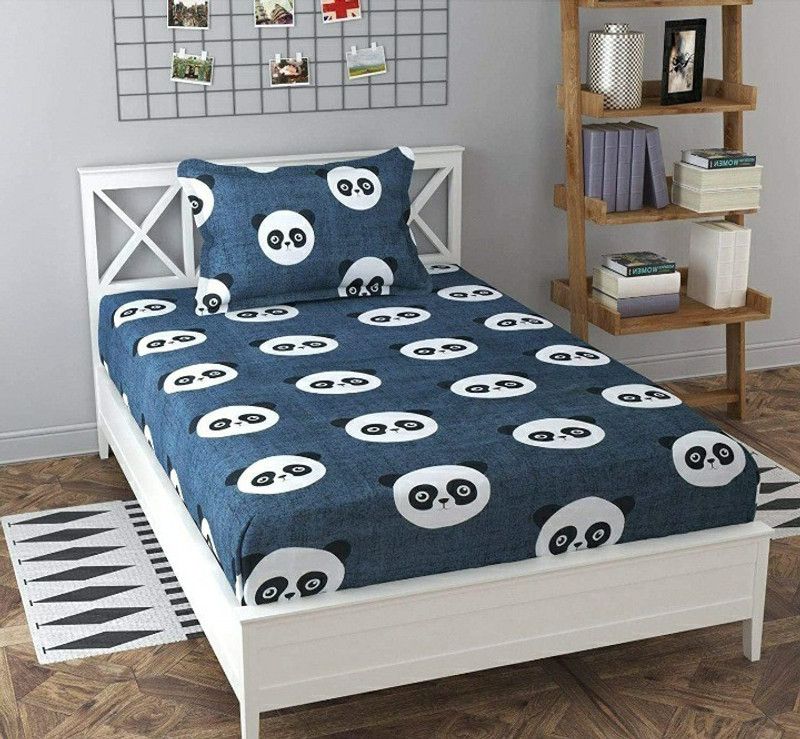 Panipat Traders 144 TC Cotton Queen Printed Flat Bedsheet  (Pack of 1, Design - 32)