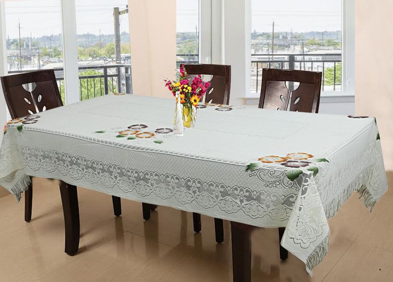 KUBER INDUSTRIES Printed 6 Seater Table Cover  (Multicolor, Cotton)