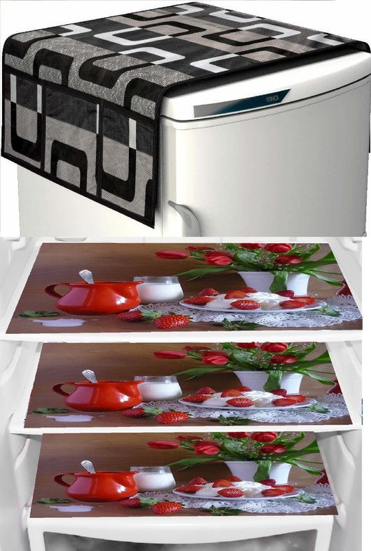 REVEXO Refrigerator Cover  (Width: 20 cm, Multicolor)