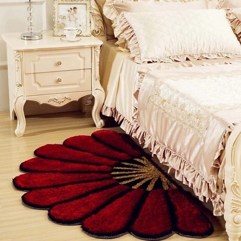 POOJA Maroon Polyester Area Rug  (50 cm, X 100 cm, Rectangle)