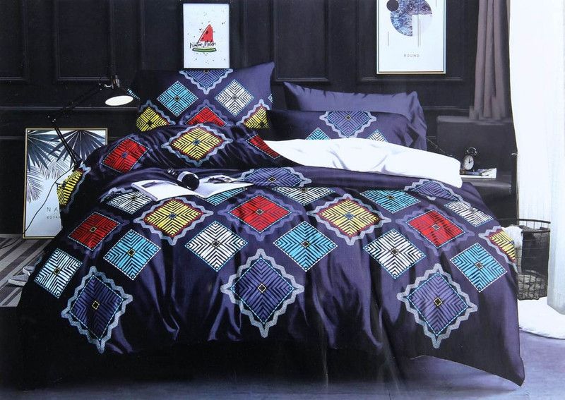 Minicraft 260 TC Cotton Double Abstract Flat Bedsheet  (Pack of 1, Multicolor)