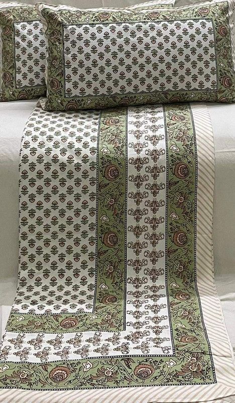 S Creation 144 TC Cotton Double Floral Flat Bedsheet  (Pack of 1, Multicolor16)