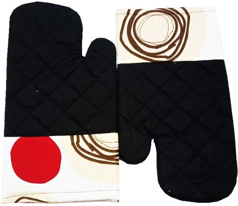 HOMEFLY Black Cotton Kitchen Linen Set