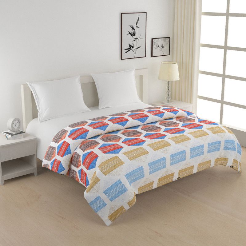 SWAYAM Geometric Double Comforter for AC Room  (Cotton, Multicolor,Multicolor)