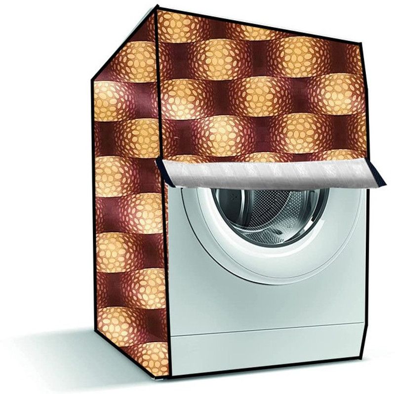 Delideal Front Loading Washing Machine Cover  (Width: 66 cm, Brown, Yellow)