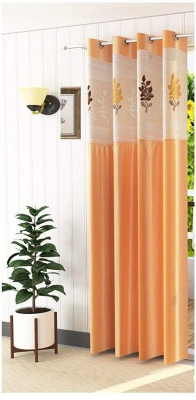 212 cm (7ft) Door Curtain  (Orange)