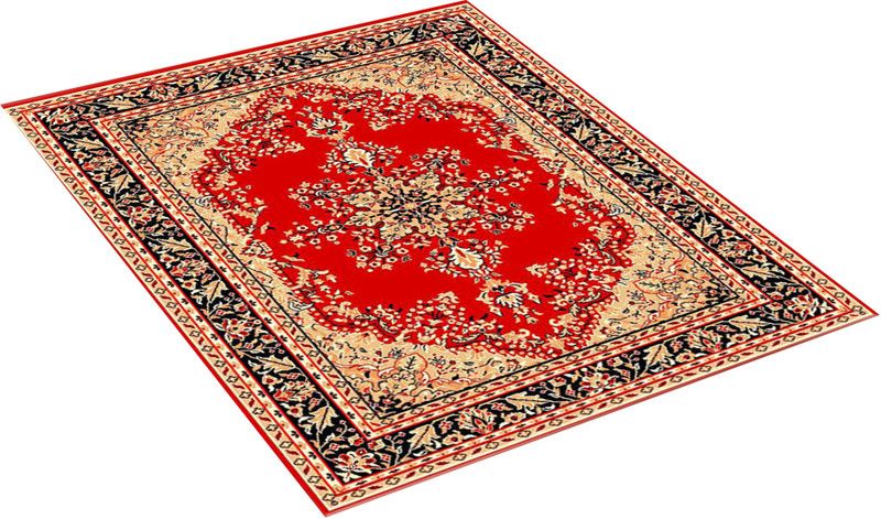 FURNISHINGLAND Red Polyester Carpet  (110 cm, X 170 cm, Rectangle)