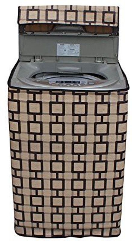 KingMatters Top Loading Washing Machine Cover  (Width: 65 cm, Beige, Black)
